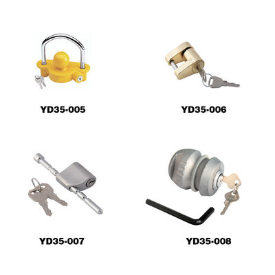 YD35-005~008 Coupler Lock: Multi-Dia, Multi-Finish, 2 Keys for Camping/Construction/Dry Areas