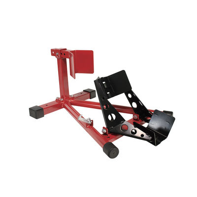 1500LB Moto Wheel Chock: 5-Hole Adjust, Auto-Lock for Transport/Maintenance/Storage